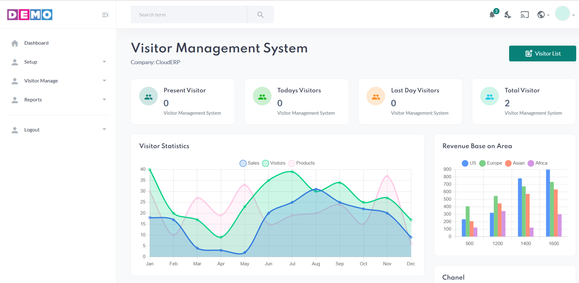SaaS ERP Warehouse Dashboard Interface